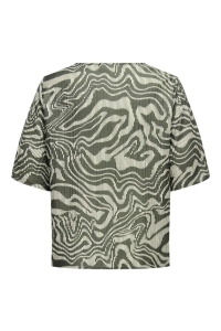 carmakoma CARITHILDA 2/4 V-NECK TOP AOP kambaba/organic strokes