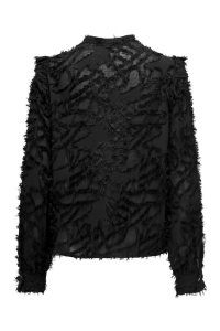 ONLY ONLCAMMIE L/S FRILL TOP PTM black
