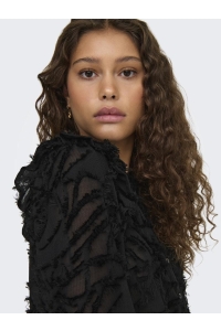 ONLY ONLCAMMIE L/S FRILL TOP PTM black