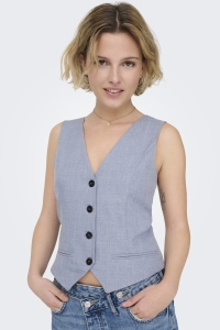 ONLY ONLLINDA S/L MEL FIT WAISTCOAT TLR : vintage indigo/melange