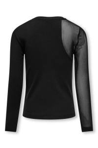 ONLY KOGCOLETTE LIFE L/S MIX TOP BOX JRS black/plain mesh