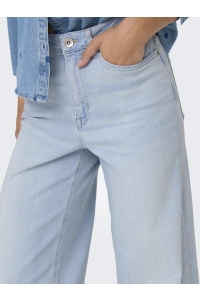 ONLY ONLMADISON BLUSH HW WIDE DNM CRO495: light blue bleached denim