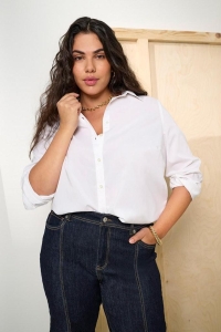 carmakoma CARSTRETCHY LIFE L/S SHIRT WVN cloud dancer