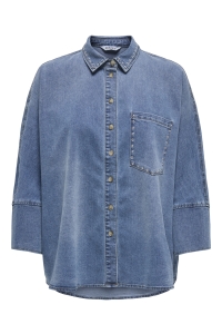 ONLY ONLGRACE 3/4 SL STUD DNM SHIRT GUA medium blue denim