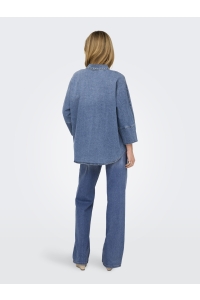 ONLY ONLGRACE 3/4 SL STUD DNM SHIRT GUA medium blue denim