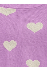 ONLY KOGMONTANA LS JQ LOOSE O-NECK CP KN: african violet/heart birch