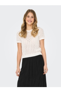 ONLY ONLSAGA LIFE SS O-NECK CC KNT cloud dancer