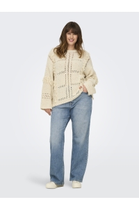 carmakoma CARYRSA LIFE LS FRINGE O-NECK KNT birch