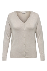 carmakoma CARVENICE LIFE LS V-NECK CARDI KNT whitecap gray/melange