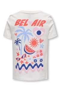 ONLY KOGHAPPY LIFE O-NECK SS TOP JRS cloud dancer/bel air