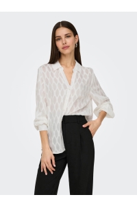 ONLY ONLNOA LS V-NECK SHIRT WVN cloud dancer