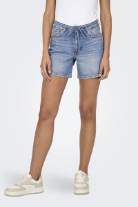 ONLY ONLGIANNA MW BELTED SHORTS AZG DNM : light blue denim