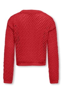 ONLY KOGDONNA LIFE LS O-NECK OPEN STRUC : mars red