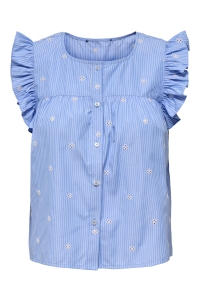ONLY ONLAMANDA SL EMB TOP WVN coronet blue/white