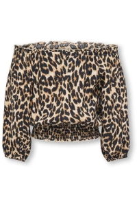 ONLY KOGGLOW LIFE OFF SHOULDER TOP AOP W: black/clara leo