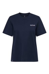 ONLY ONLLEONA S/S TEXT EMB. TOP BOX JRS navy blazer/now