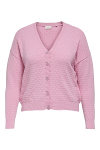 carmakoma CARNOLA LIFE L/S STRUCTURE CARDIGAN: fuchsia pink/melange