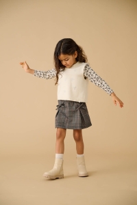 ONLY:KIDS ONLY KMGTRINNY LIFE AOP LS O-NCK TOP JRS: pumice stone/bow