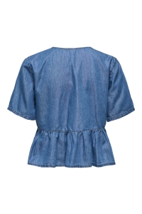 ONLY ONLBEA SS BOW DNM SHIRT BJ medium blue denim