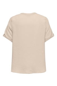 carmakoma CARJACKIE LIFE S/S V-NECK TOP WVN sandshell