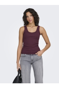 ONLY ONLSARA SHARAI LIFE TANK TOP JRS NO: burgundy
