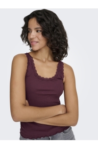 ONLY ONLSARA SHARAI LIFE TANK TOP JRS NO: burgundy
