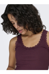 ONLY ONLSARA SHARAI LIFE TANK TOP JRS NO: burgundy