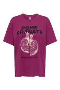 ONLY ONLVIVVI S/S LOVELY TOP JRS sangria/pomegranate exotic roots