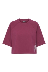 ONLY ONLCORA S/S PRINT O-NECK UB SWT sangria/paradise exotic roots