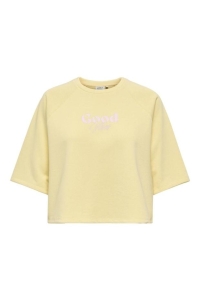 ONLY ONLCORA S/S PRINT O-NECK UB SWT sunlight/good exotic roots