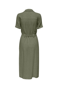 ONLY ONLSIESTA SS LIN BL SHIRT DRESS PNT: deep lichen green