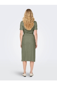 ONLY ONLSIESTA SS LIN BL SHIRT DRESS PNT: deep lichen green