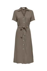 ONLY ONLSIESTA SS LIN BL SHIRT DRESS PNT: walnut