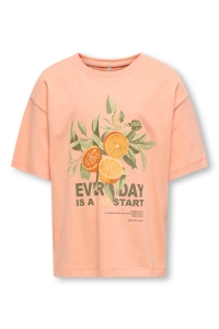 ONLY KOGHELEN LIFE S/S LOOSE TEE JRS NOO: salmon/fresh