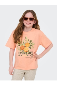 ONLY KOGHELEN LIFE S/S LOOSE TEE JRS NOO: salmon/fresh