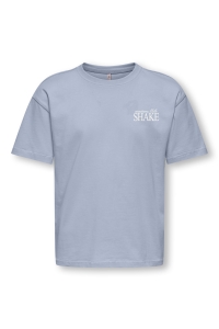 ONLY KOGHELEN LIFE S/S LOOSE TEE JRS NOO: soft chambray/milkshake