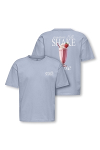 ONLY KOGHELEN LIFE S/S LOOSE TEE JRS NOO: soft chambray/milkshake