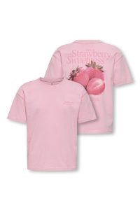 ONLY KOGHELEN LIFE S/S LOOSE TEE JRS NOO: romance rose/strawberry
