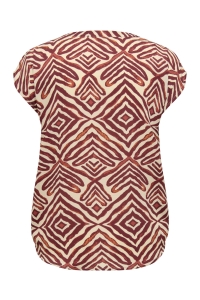 carmakoma CARSHILLA SL SHIRT AOP BS hot chocolate/tribe