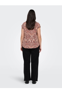 carmakoma CARSHILLA SL SHIRT AOP BS hot chocolate/tribe