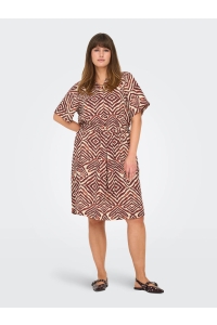 carmakoma CARSHILLA 2/4 KNEE DRESS AOP BS hot chocolate/tribe