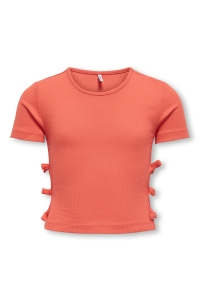 ONLY KOGNESSA LIFE SS CUTOUT BOW TOP JRS nasturtium