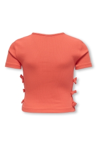 ONLY KOGNESSA LIFE SS CUTOUT BOW TOP JRS nasturtium