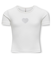 ONLY KOGNESSA LIFE SS CONTRAST CUTOUT TO: cloud dancer/heart
