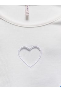 ONLY KOGNESSA LIFE SS CONTRAST CUTOUT TO: cloud dancer/heart