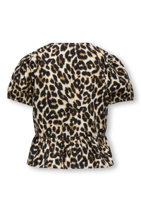 ONLY KOGCLARA LIFE S/S BOW SHIRT WVN NOO: black/with clara leo