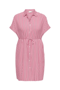 Carmakoma CARPENNA S/S LOOSE KNEE DRESS AOP raspberry/cloud dancer