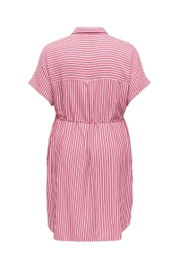 Carmakoma CARPENNA S/S LOOSE KNEE DRESS AOP raspberry/cloud dancer