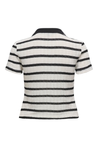 ONLY ONLHALIA S/S COLLAR TOP BOX JRS cloud dancer/black