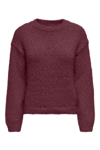 ONLY ONLBEA LS O-NECK CC KNT zinfandel/melange